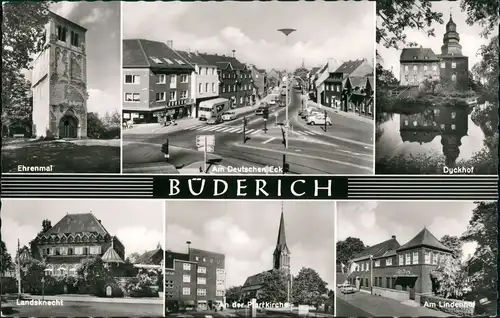 Ansichtskarte Büderich-Meerbusch Am Deutschen Eck, Am Lindenhof uvm 1968
