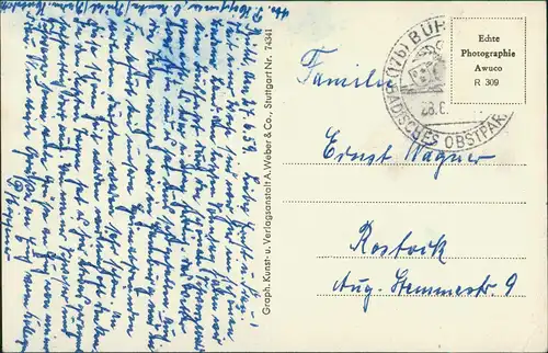 Ansichtskarte Bühl (Baden) MB: Kirche, Straße, Obstmarkt 1958