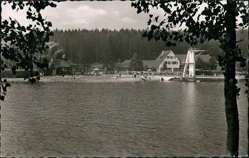 Ansichtskarte Kirchheim-Euskirchen Naturschwimmbad Gaststätte Sprungturm 1956