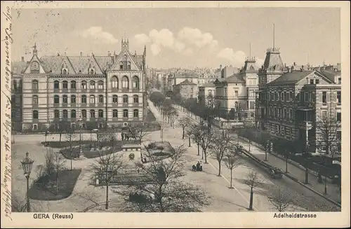Ansichtskarte Gera Adelheidstrasse 1912