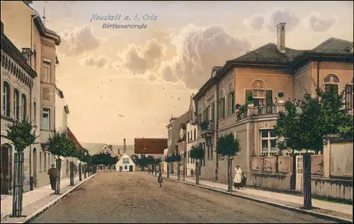 Ansichtskarte Neustadt (Orla) Börthenerstraße coloriert 1904