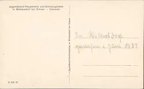 Ansichtskarte Woltersdorf Erholungsheim - Innen 1922