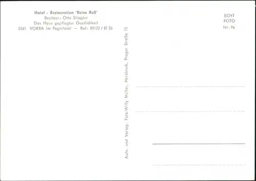 Ansichtskarte Vorra a. d. Pegnitz Restauration Rotes Roß 1968