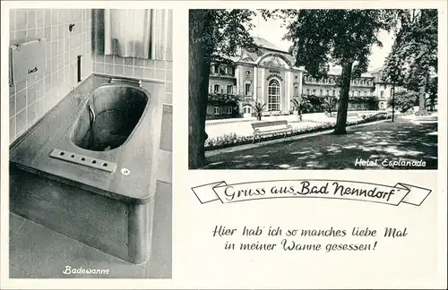 Ansichtskarte Bad Nenndorf Badewanne, Hotel Esplanade 1959