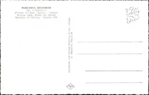 Ansichtskarte Neuhaus im Solling-Holzminden PARK-HOTEL DUSTERDIEK 1963