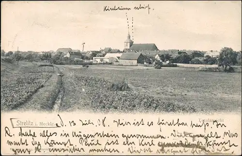 Ansichtskarte Neustrelitz Partie an der Stadt 1905