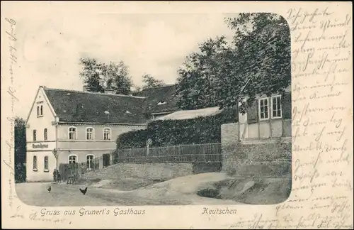 Ansichtskarte Zembschen-Hohenmölsen Keutschen Grunert's Gasthaus 1907