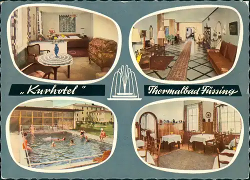 Ansichtskarte Bad Füssing 4 Bild Thermalbad Innenansichten 1964