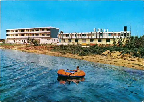 Ansichtskarte Heiligenhafen Hotel Windjammer - Schlauchboot 1972