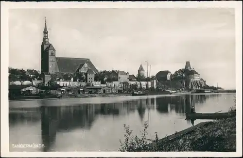 Ansichtskarte Tangermünde Flusspartie - Speicher, Stadt 1937