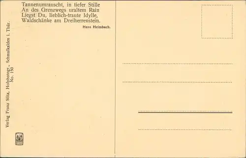 Ansichtskarte Brotterode Waldschänke Dreiherrenstein 1922