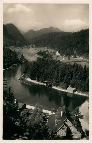 Ansichtskarte Füssen Waldbad, Rutsche Sprungturm Bad Faulenbach 1932