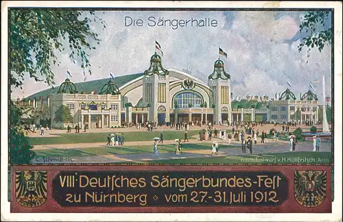 Ansichtskarte Nürnberg VIII: Deutsches Sängerbundes-Fest Sängerhalle 1912