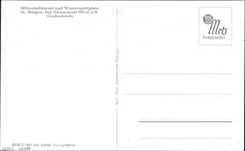 Ansichtskarte St. Märgen Schwarzwaldhaus Glockenhäusle 1956