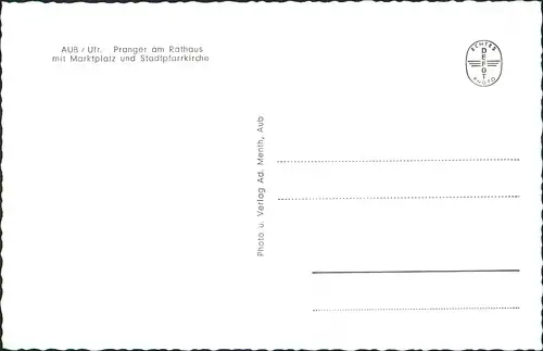 Ansichtskarte Aub (Unterfranken) mit Marktplatz und Stadtpfarrkirche 1961