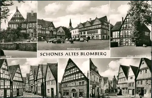 Ansichtskarte Blomberg MB: Burg, Markt, Straßen 1961