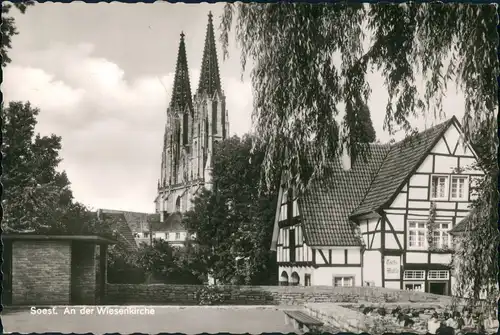 Ansichtskarte Soest Wiesenkirche und Gasthaus 1962