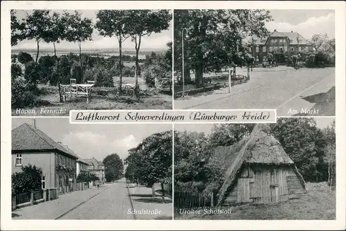 Ansichtskarte Schneverdingen Höpen, Markt, Schulstraße, Schafstall 1960