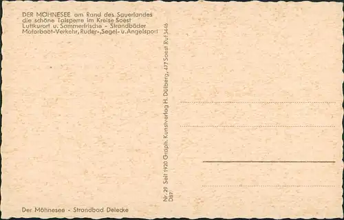 Ansichtskarte Günne Delecke Möhnesee - Stausee Campingplatz 1961