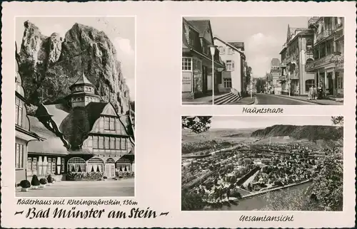 Bad Münster am Stein-Bad Münster am Stein-Ebernburg 3 Bild: Haupstraße, Luftbild 1962