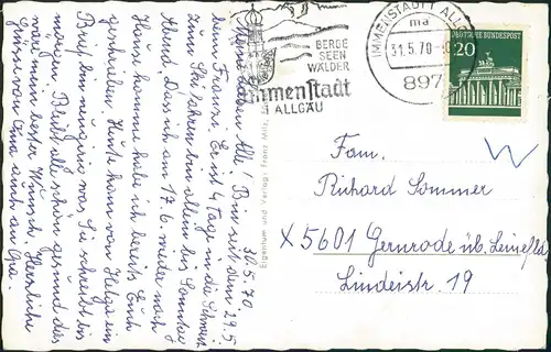 Immenstadt (Allgäu) Ecjter Edelweiss Gruß - Stadtansichten 1970