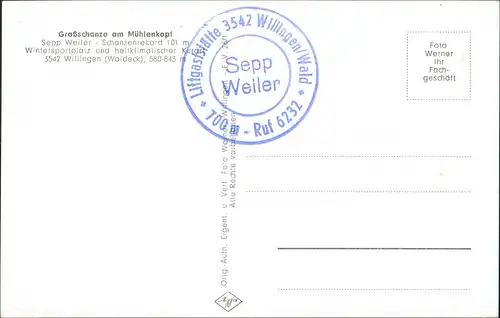 Willingen (Upland) Skispringer orig. Autogramm Mühlenkopfschanze 1963