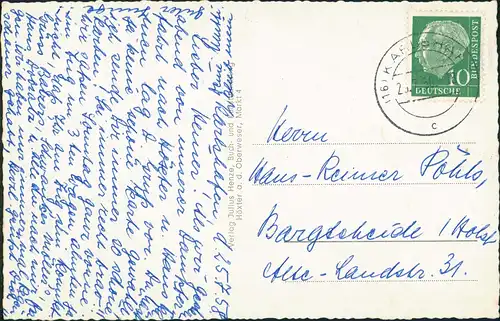 Ansichtskarte Höxter (Weser) Dechanei, Stadt, Klinik, Dampfer 1958