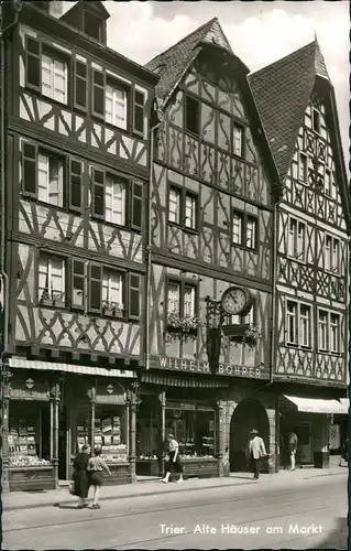 Ansichtskarte Trier Markt, Alte Häusewr Geschäft Böhrer 1968