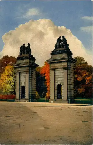 Großer Garten-Dresden Großer Garten im Herbst. Eingang Stimmungsbild 1909