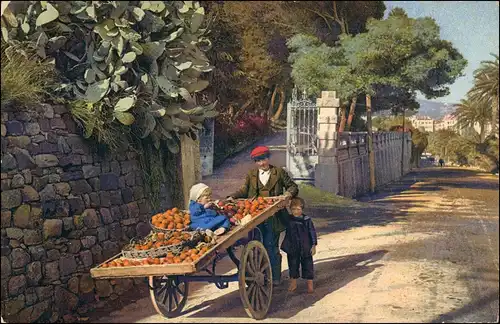 San Remo Sanremo Riviera di Ponente Obstverkäufer Stimmungsbild 1908