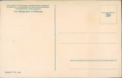 Ansichtskarte Mildenau Am Mühlgraben - Stimmungsbild 1914