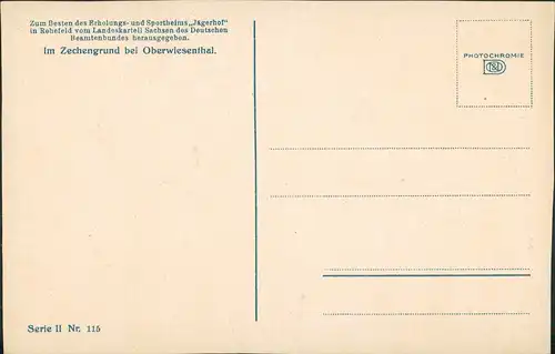 Ansichtskarte Oberwiesenthal Zechengrund - Stimmungsbild 1913