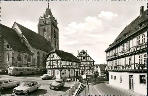 Ansichtskarte Wolfhagen Marktplatz - Autos 1963