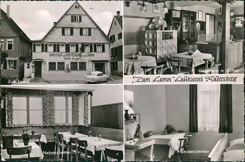 Ansichtskarte Rudersberg Gasthaus - Metzgerei - Pension z. Lamm 1957