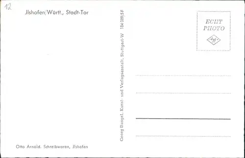 Ansichtskarte Ilshofen Stadttor, Straße Gasthof zur Post 1963