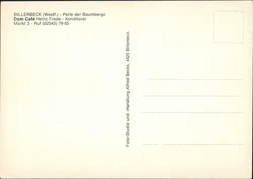 Billerbeck Mehrbild-AK mit Dom Café Heinz Frede Konditorei am Markt 1970