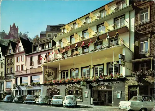 Cochem Kochem Burg-Hotel Café Moselpromenade VW Käfer Autos davor 1970