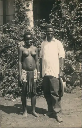 Postcard Namibia Ovambo's Stamme Ondouga Typen nackt DSWA Kolonie nude 1922