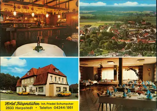 Harpstedt Hotel Bürgerstuben Inh. F. Schumacher Innenansichten & Außen 1970