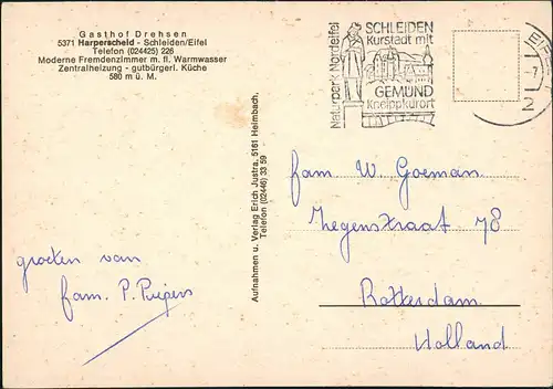 Harperscheid SCHLEIDEN Gasthof Drehsen, Eifel, Mehrbildkarte 1970