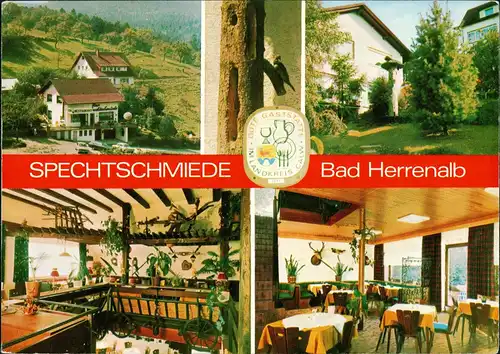 Bad Herrenalb Café Gasthaus Restaurant SPECHTSCHMIEDE Mehrbildkarte 1976