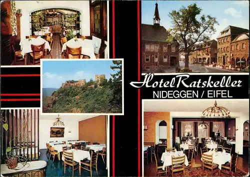 Ansichtskarte Nideggen (Eifel) Hotel Restaurant RATSKELLER Mehrbildkarte 1975