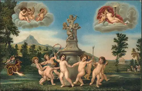 Ansichtskarte  Amorettentanz beim Raube Proserpina'sF. Albani 1912