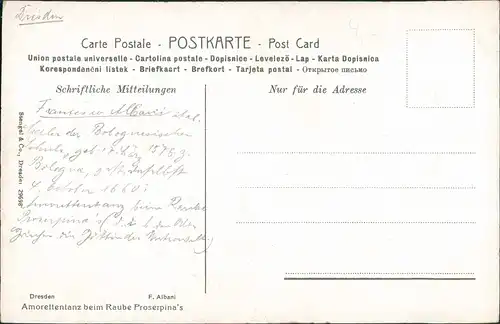 Ansichtskarte  Amorettentanz beim Raube Proserpina'sF. Albani 1912