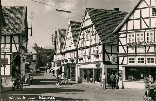 Ansichtskarte Waldeck (am Edersee) Schloßstraße - Geschäfte 1961