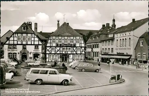 Ansichtskarte Brilon (Sauerland) Markt, Jägerhof - Autos 1961