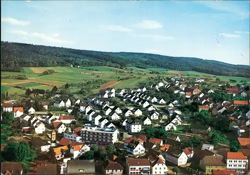 Beerfelden (Odenwald) Teilansicht mit HOTEL ODENWALD Bes. Hermann Hoff 1974