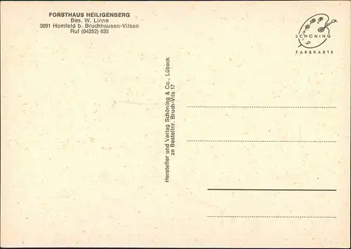 Bruchhausen-Vilsen FORSTHAUS HEILIGENBERG Bes. W. Linne, in Homfeld 1965