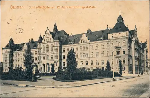 Bautzen Budyšin Justiz-Gebäude am König Friedrich Augustplatz 1913/1914