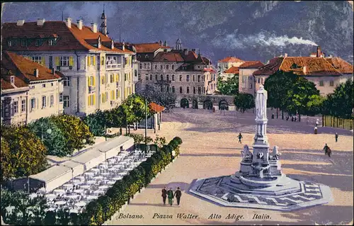 Bozen Bolzano Walterplatz Piazza Walter Südtirol bei Mondschein 1925